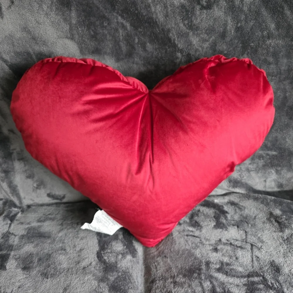 Mingled Threads Target 2026 Puffy Heart Shape Throw large Pillow Red 25
